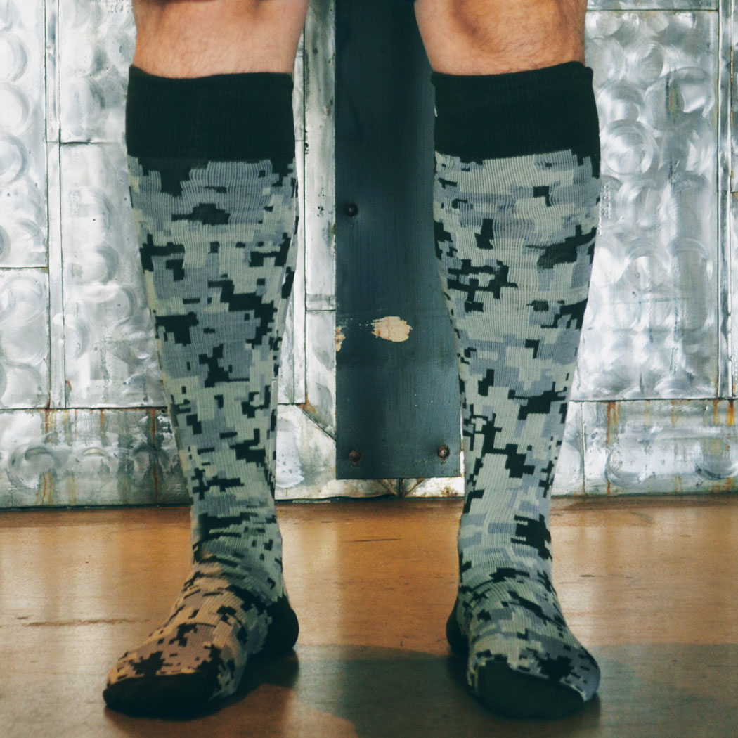 Digital Camoflage Compression Knee Socks | GoneForaRun.com