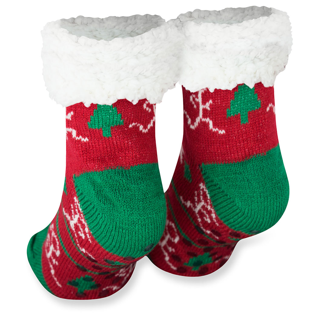 running slipper socks with sherpa lining christmas gone for a run christmas slipper sox