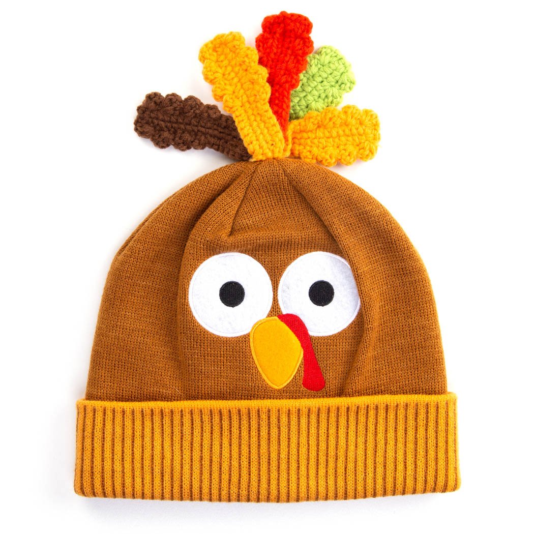 Happy Hatter Thanksgiving Turkey Knit Beanie Hat Gone For a Run