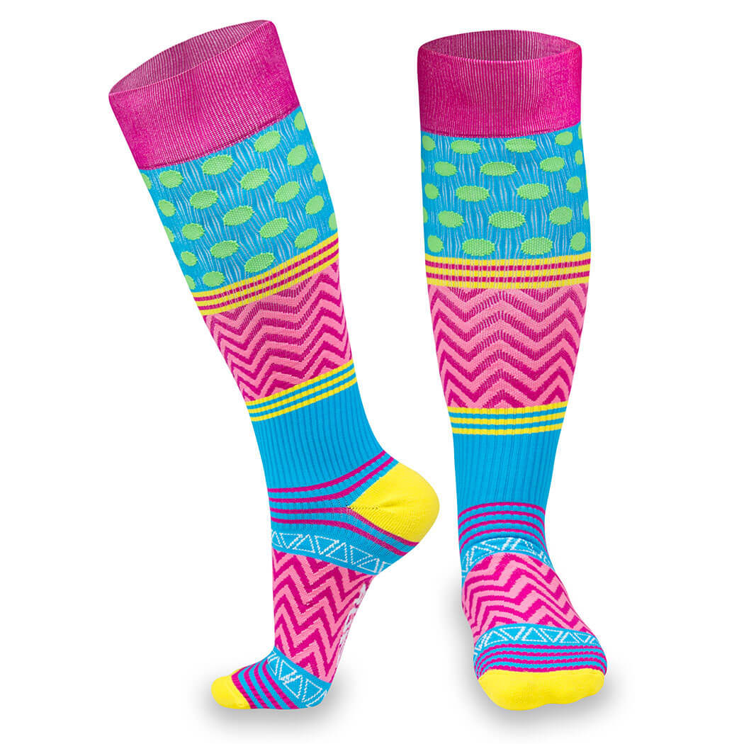 Crazy for Color Compression Knee High Socks | Gone For a Run