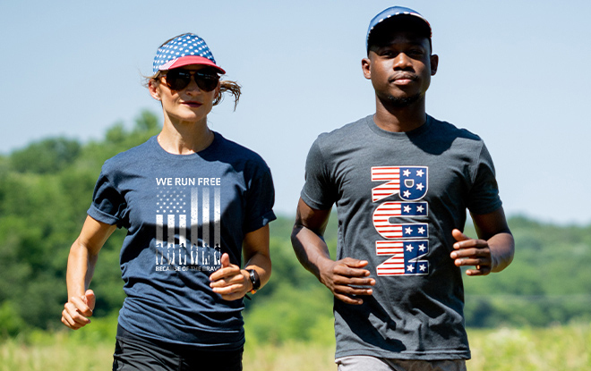 Patriotic Apparel Tops for Runners Gone For a Run
