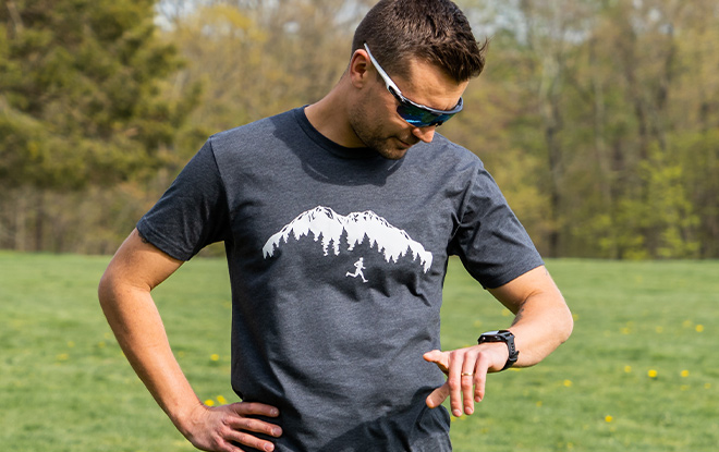 Shop Our Trail Runner in the Mountains Tee for Runners